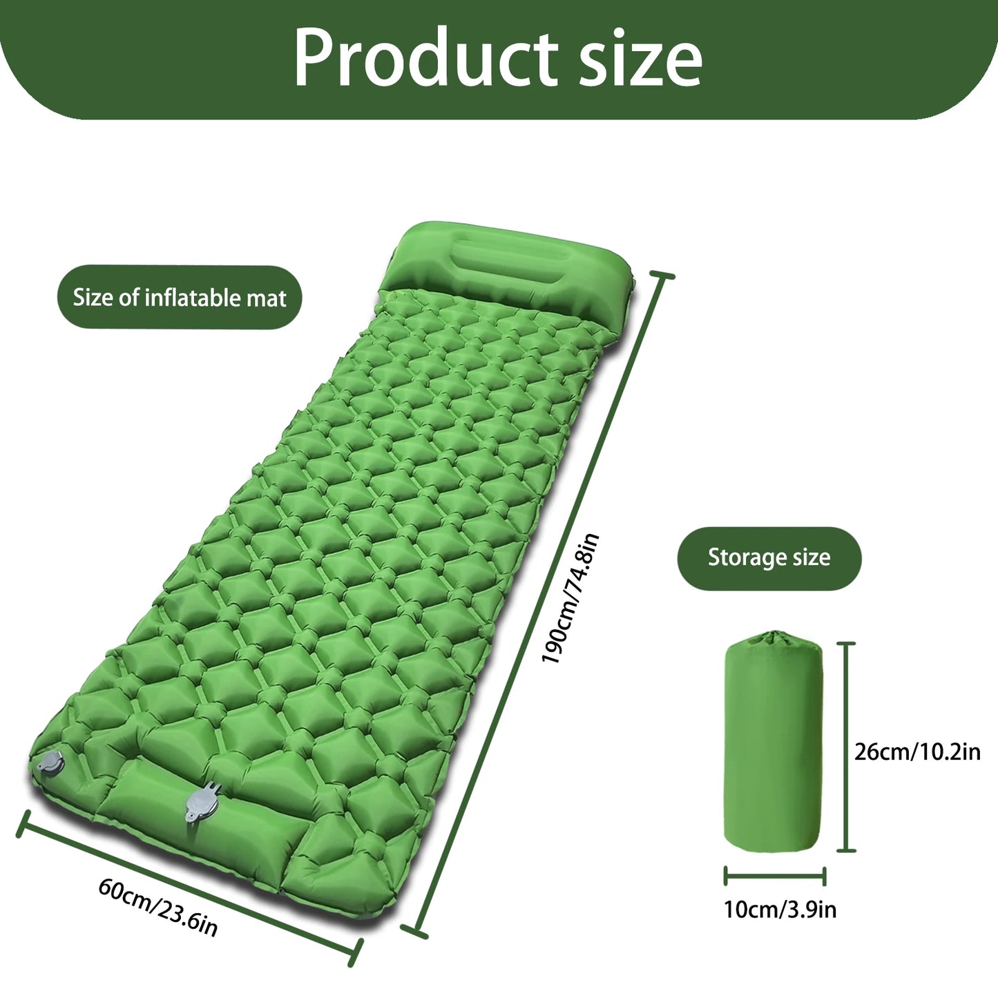Camping Air Mattress 1-2 Person | Electric/Foot Pump Inflatables | Fast Inflation, Anti-Slip Surface Portable for Hiking/Beach