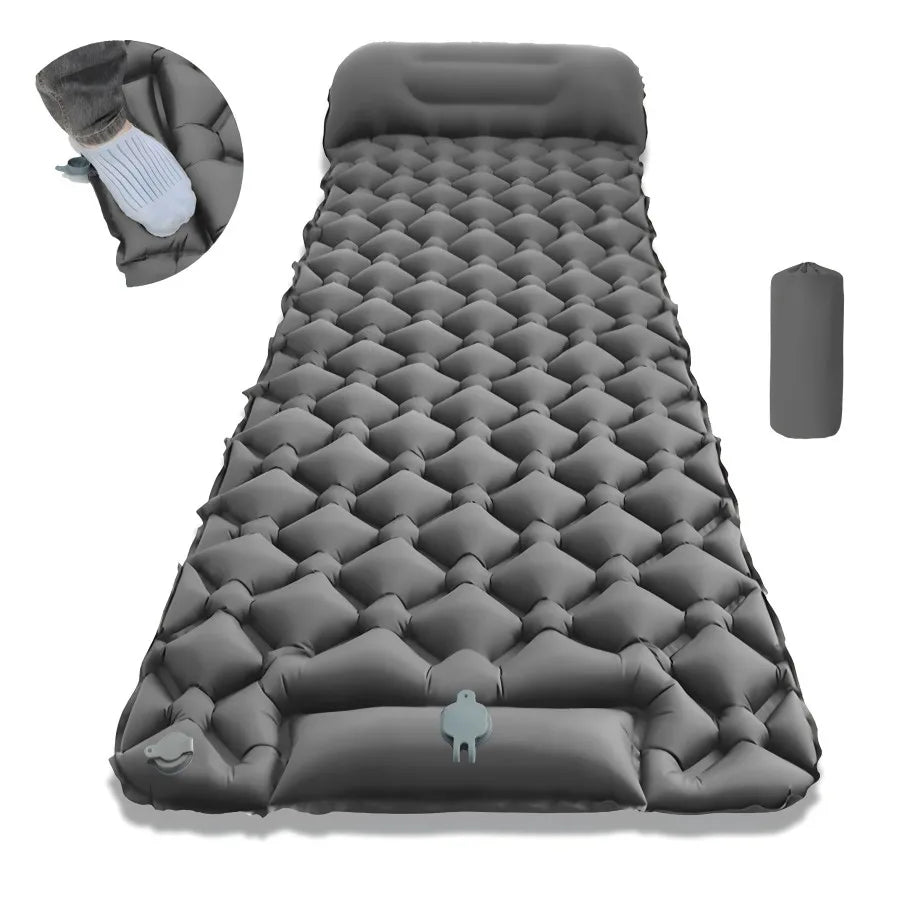 Camping Air Mattress 1-2 Person | Electric/Foot Pump Inflatables | Fast Inflation, Anti-Slip Surface Portable for Hiking/Beach