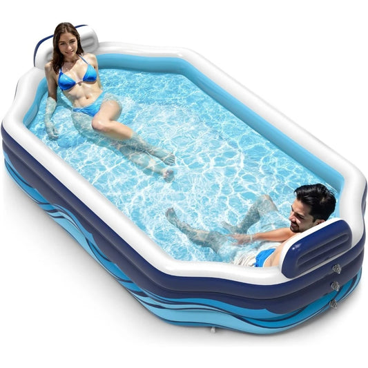 Oversized Inflatable Pool – Family Swimming Pool with Seats & Backrests