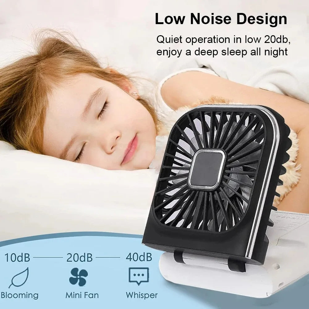 Folding Handheld Fan – Power Bank Function, Digital Display, Neck Hanging