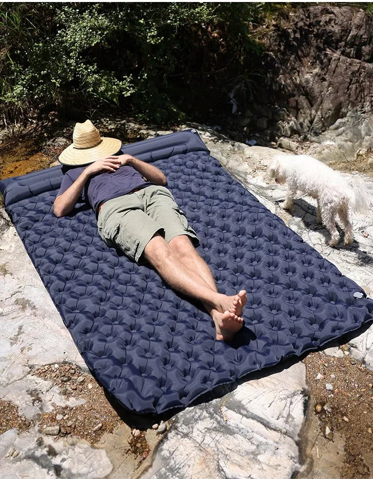 Camping Air Mattress 1-2 Person | Electric/Foot Pump Inflatables | Fast Inflation, Anti-Slip Surface Portable for Hiking/Beach