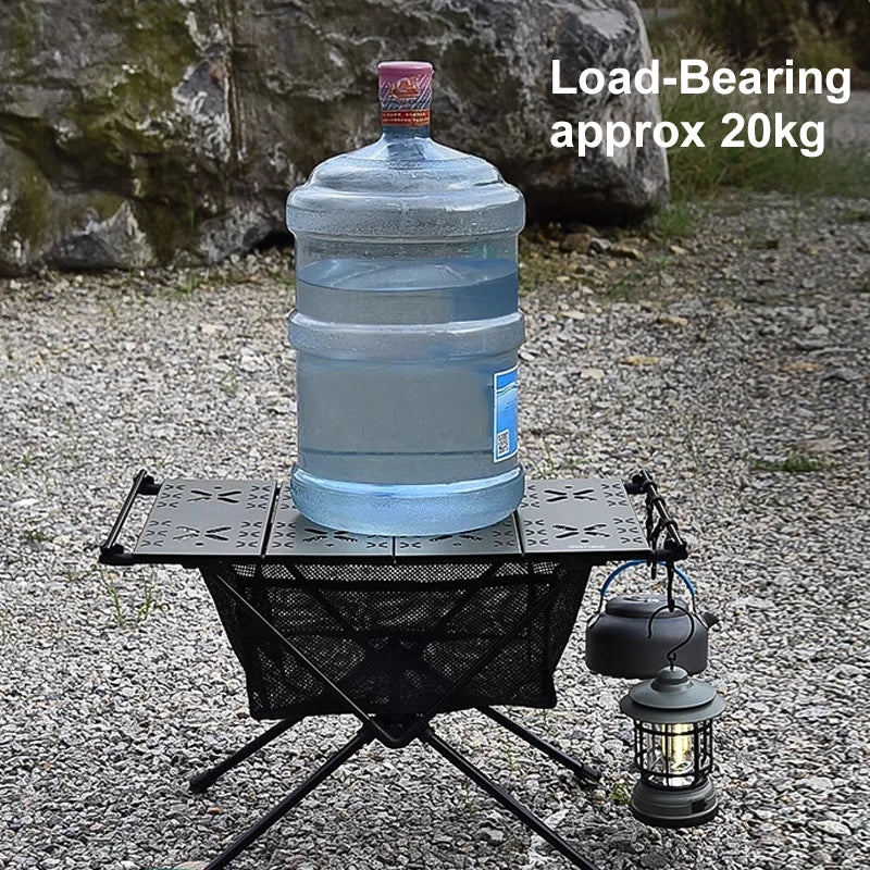 Folding Camping Table Aluminum Lightweight Portable Table with Storage Mesh Bag for Outdoor Backyard Picnic BBQ Hiking