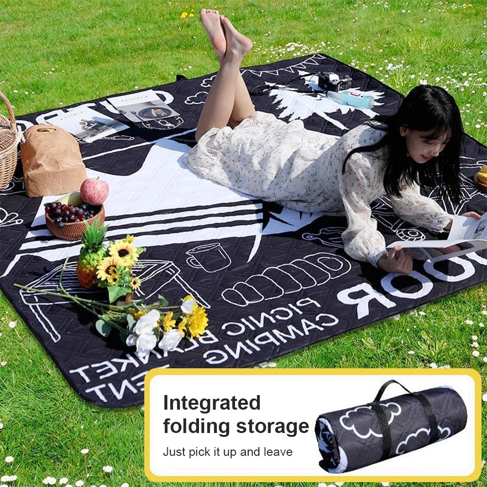 Ultrasonic Camping Mat Waterproof Printing Sleeping Pad Aluminum Film Bottom Thickened Moisture-proof Mat for Outdoor Grassland