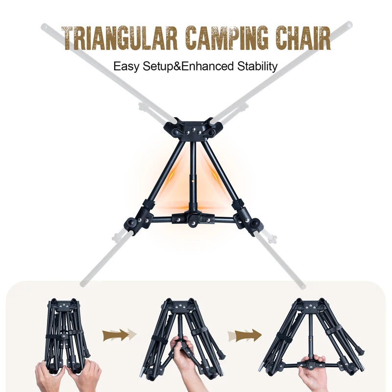 Tigerblade Camping Chair Foldable Outdoor Chair Triangle Framed Compact Portable Backpacking Hiking Chair