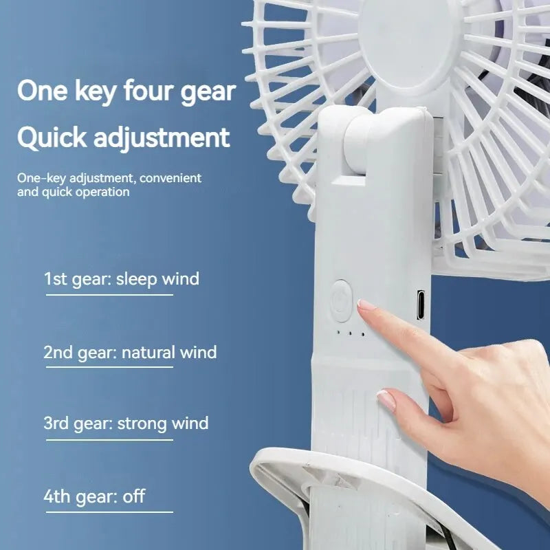 Handheld Fan with Detachable Base – Clip-On, Office & Outdoor Use