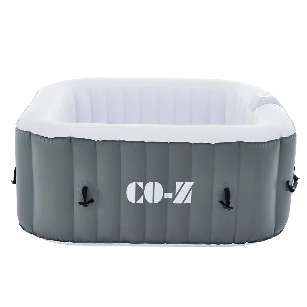 Inflatable Hot Tub – 5ft Square, 2-4 Person Spa with 120 Bubble Jets & Heater