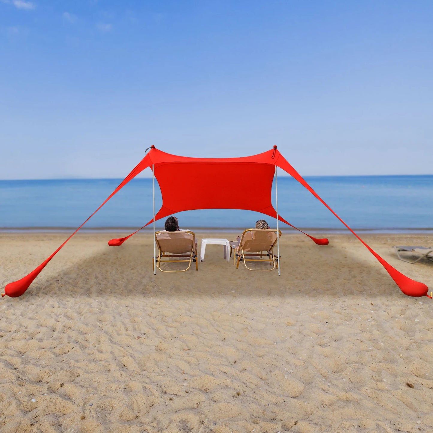 Outdoor Beach Tent Sun Shelter Camping Shades Tents Windproof One-piece Beach Canopy Tents UPF50+ Portable Family Tent For Bea