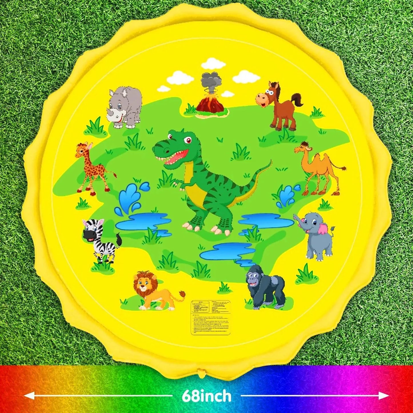 100/170CM Inflatable Water Spray Play Mat – Outdoor Splash Pad for Kids, Lawn & Beach Summer Fun