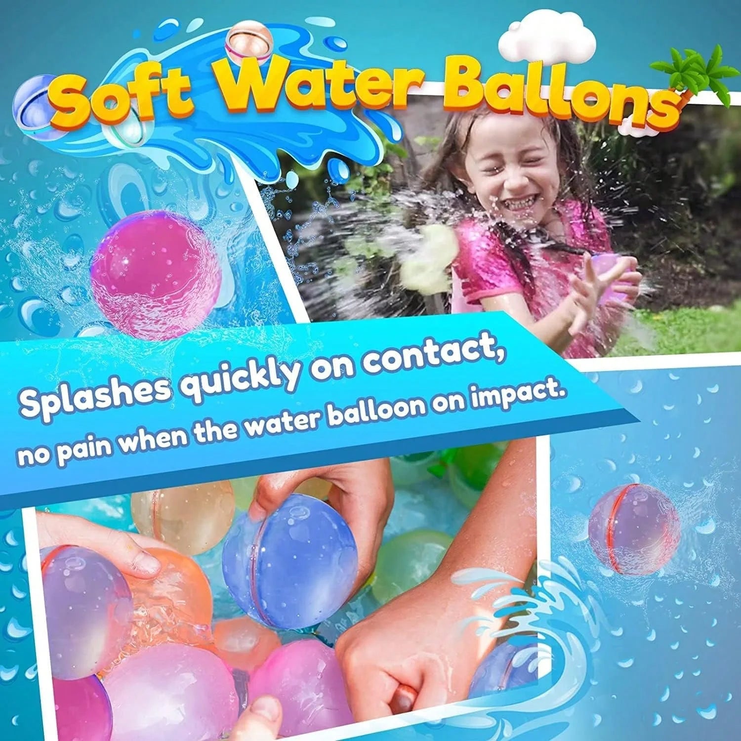 Reusable Water Balloons – Quick Fill, Self-Sealing Silicone Balls