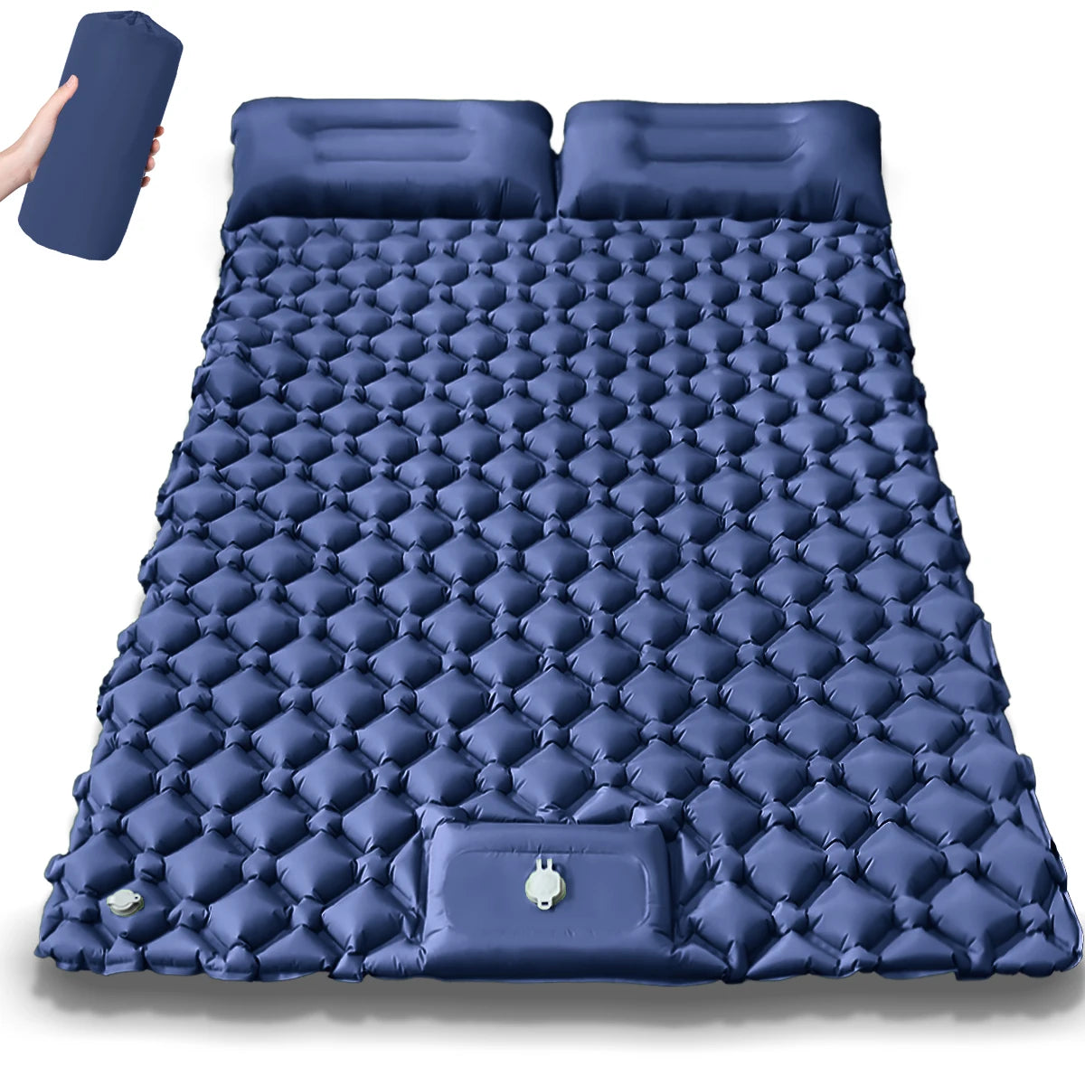Camping Air Mattress 1-2 Person | Electric/Foot Pump Inflatables | Fast Inflation, Anti-Slip Surface Portable for Hiking/Beach