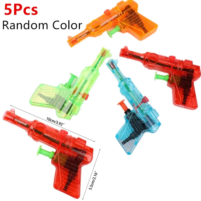 5-Pack Mini Water Guns – Transparent Squirt Toys for Kids’ Summer Play