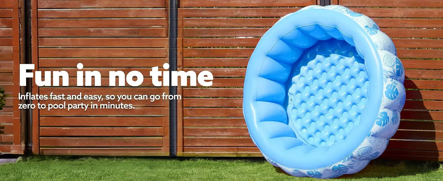 5.5ft x 20in Inflatable Pool – Family Size with Backrest, Thickened Design