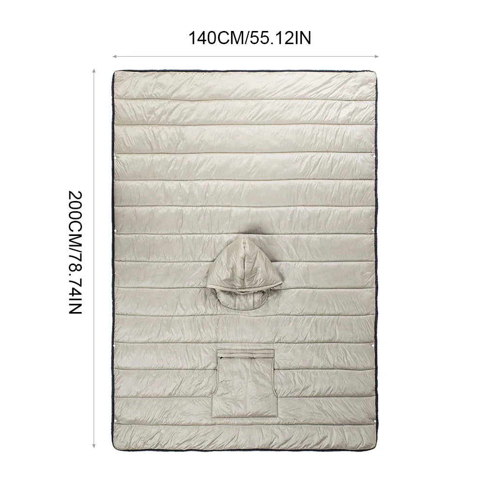 Poncho Coat for Adults Waterproof Backpacking Sleeping Bag Portable Ultralight Cotton Sleeping Bag for Camping Hiking & Outdoors