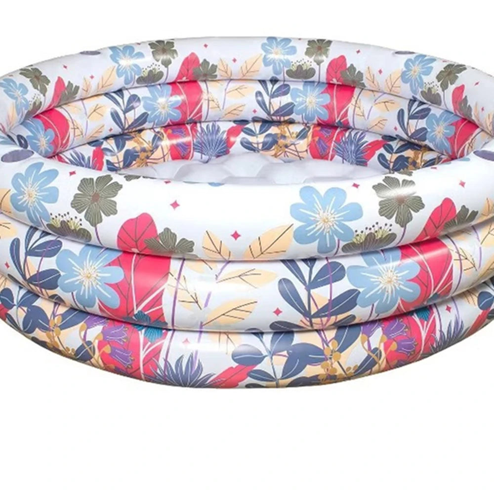66”x18” Round Inflatable Pool – 3-Ring Kiddie Pool for Backyard & Garden
