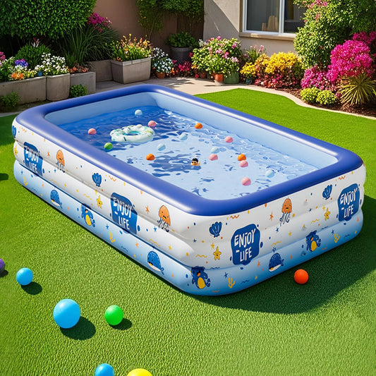 Large Inflatable Swimming Pool – Backyard Family Fun with Vibrant Design