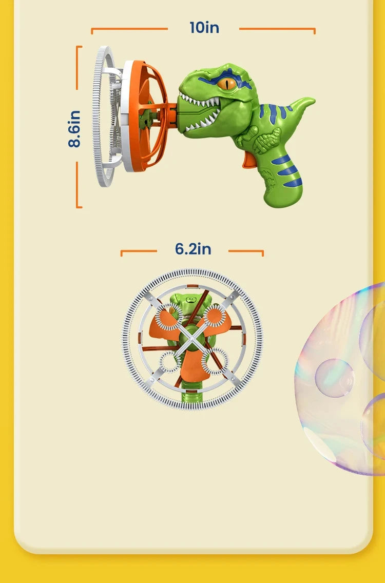 2-in-1 Dinosaur Bubble Gun – Electric Bubble Blower for Kids’ Outdoor Play