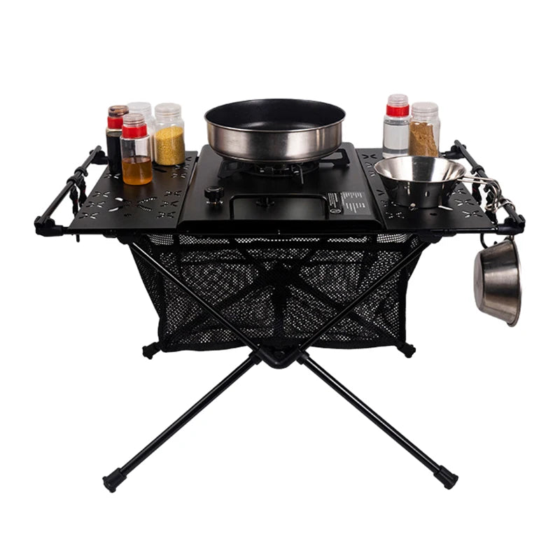 Folding Camping Table Aluminum Lightweight Portable Table with Storage Mesh Bag for Outdoor Backyard Picnic BBQ Hiking