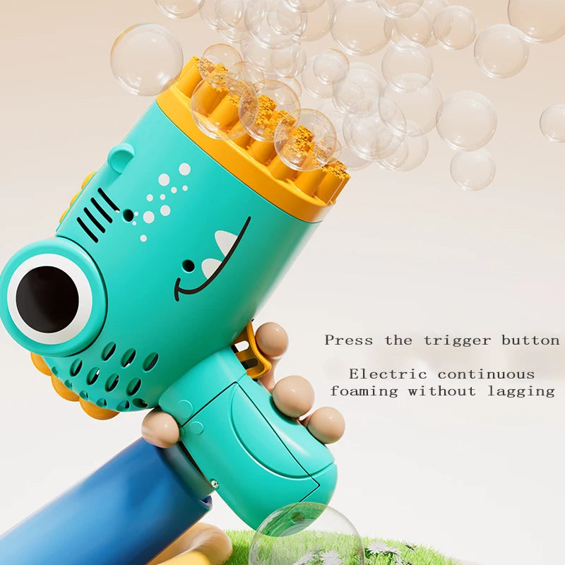 Dinosaur Bubble Gun – 40-Hole Automatic Bubble Machine (No Battery or Bubble Water Included)