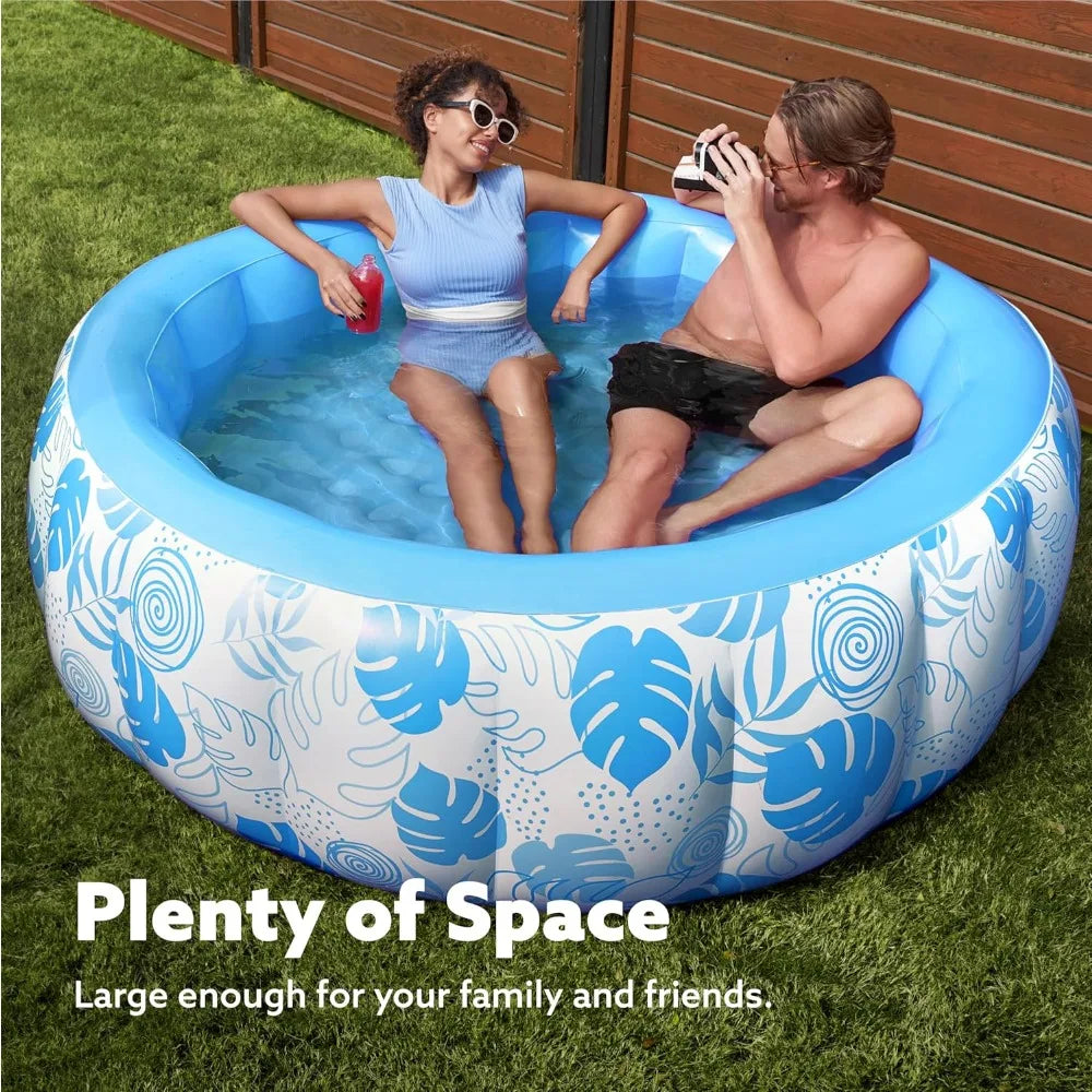5.5ft x 20in Inflatable Pool – Family Size with Backrest, Thickened Design