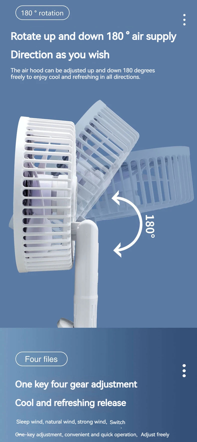 Handheld Fan with Detachable Base – Clip-On, Office & Outdoor Use