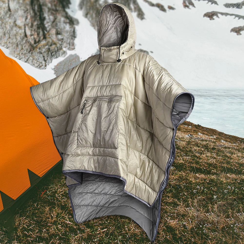 Poncho Coat for Adults Waterproof Backpacking Sleeping Bag Portable Ultralight Cotton Sleeping Bag for Camping Hiking & Outdoors