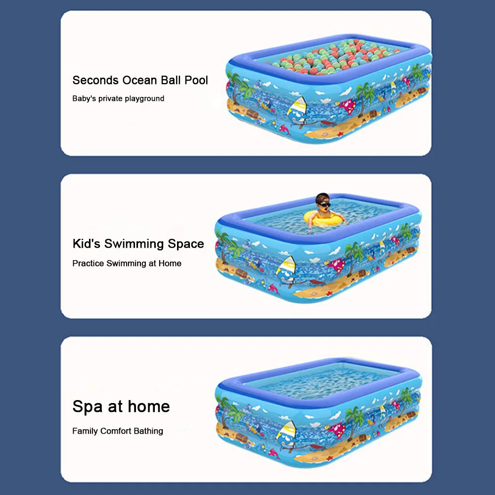 Kids Inflatable Pool – Square Thickened Baby & Family Water Play Pool
