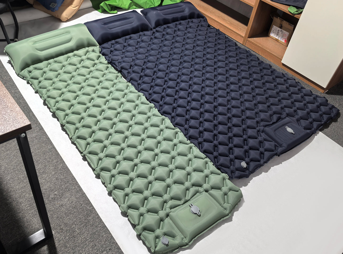 Camping Air Mattress 1-2 Person | Electric/Foot Pump Inflatables | Fast Inflation, Anti-Slip Surface Portable for Hiking/Beach
