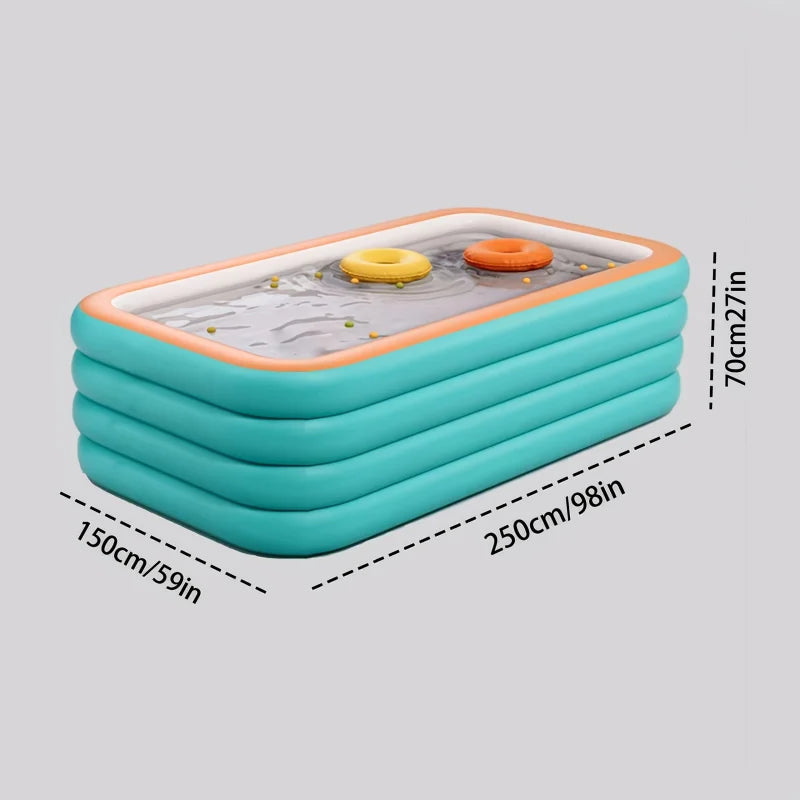 Inflatable Swimming Pool – 1.8/2.1/2.6/3M Large Family Pool for Kids & Adults
