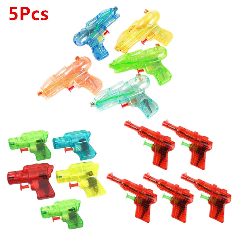 5-Pack Mini Water Guns – Transparent Squirt Toys for Kids’ Summer Play