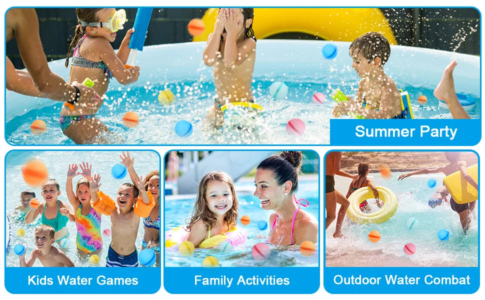 Reusable Water Balloons – Quick Fill, Self-Sealing Silicone Balls