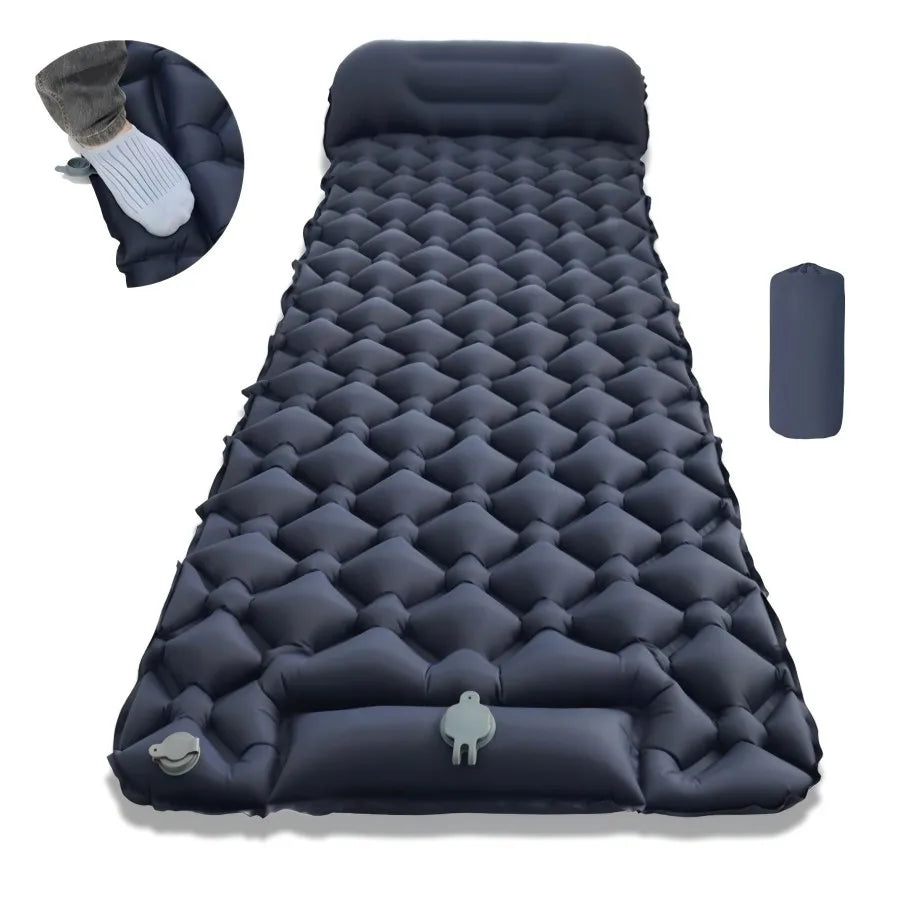 Camping Air Mattress 1-2 Person | Electric/Foot Pump Inflatables | Fast Inflation, Anti-Slip Surface Portable for Hiking/Beach