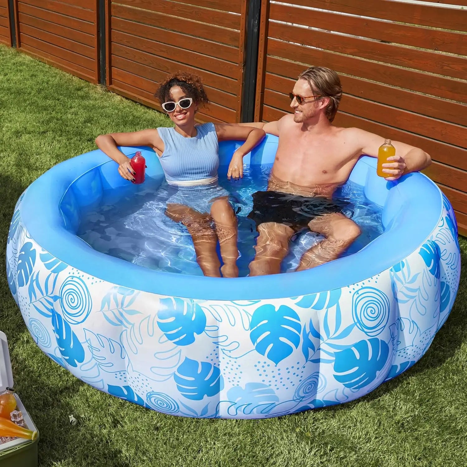 5.5ft x 20in Inflatable Pool – Family Size with Backrest, Thickened Design