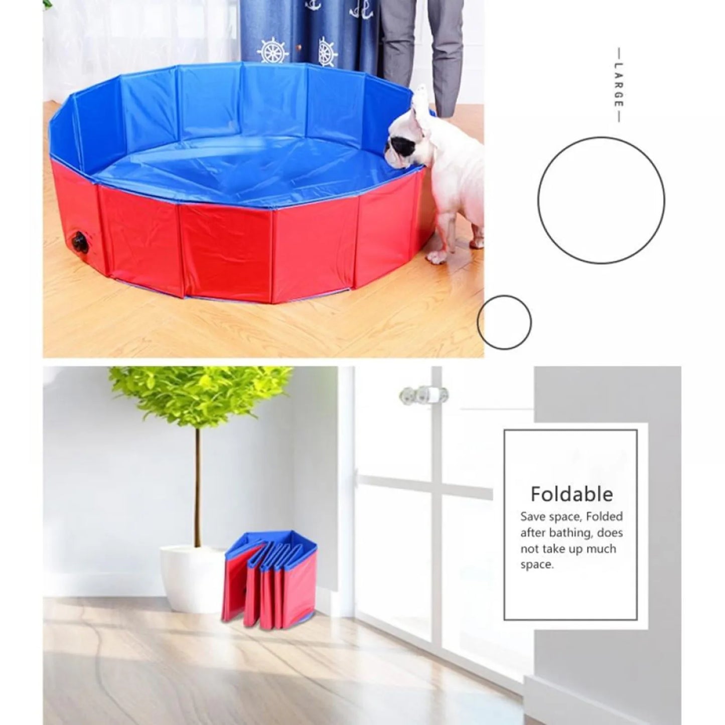 Foldable Portable Pet Swimming Pool Bathtub Indoor Outdoor Cold Water Bath Cleaning Bathtub Pet Accessories