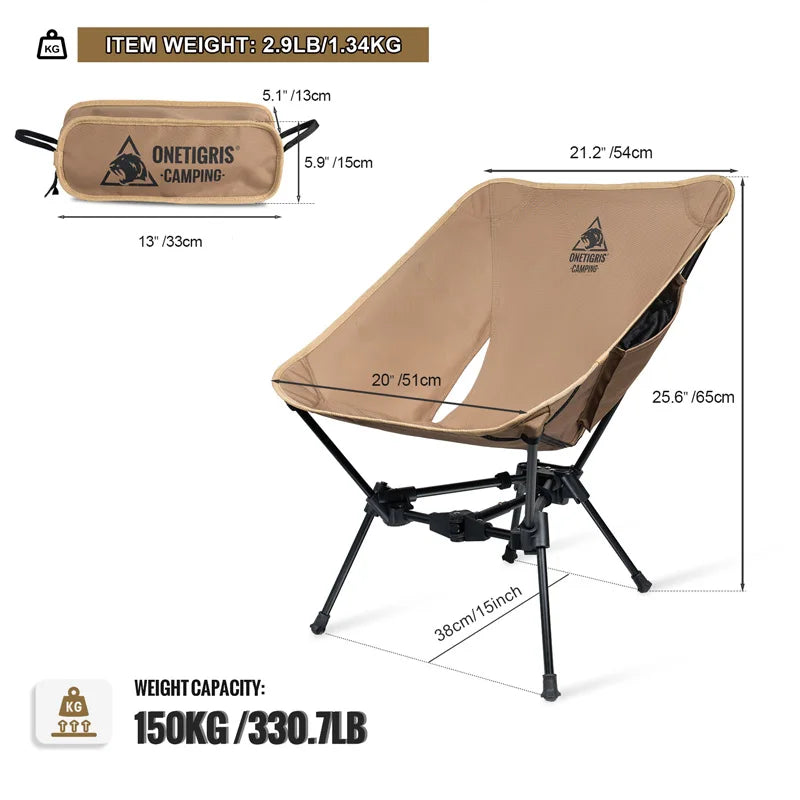 Tigerblade Camping Chair Foldable Outdoor Chair Triangle Framed Compact Portable Backpacking Hiking Chair