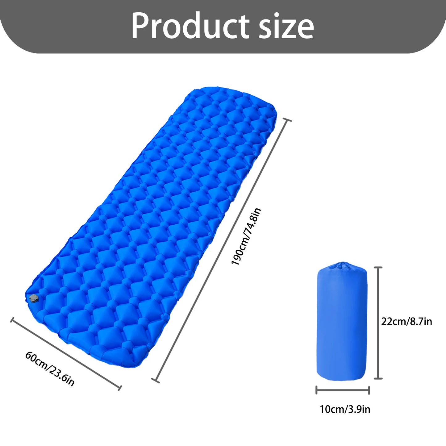 Camping Air Mattress 1-2 Person | Electric/Foot Pump Inflatables | Fast Inflation, Anti-Slip Surface Portable for Hiking/Beach