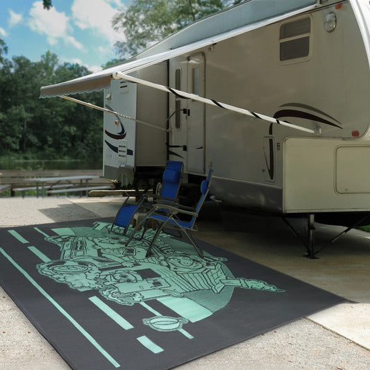 FXW Let's ROLL RV Rug – Designed for RV Adventures with Your Dogs, Full Coverage Across Campsite