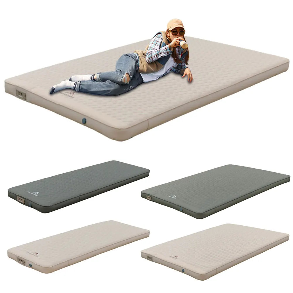 Camping Air Mattress Built-in Pump Self-Inflating Sleeping Pad Outdoor Tent Inflatable Bed for Backpacking Hiking