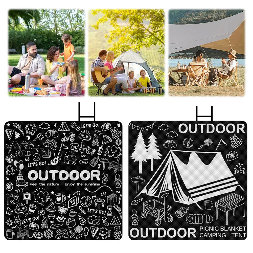 Ultrasonic Camping Mat Waterproof Printing Sleeping Pad Aluminum Film Bottom Thickened Moisture-proof Mat for Outdoor Grassland